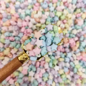 مهره رنگی ستاره ریز مات ملایم(100گرم)