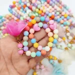 تسبیح دخترانه رنگارنگ مات