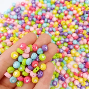 مهره رنگی دایره قلب