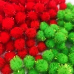 پوم پوم زری دار (سبز/قرمز)