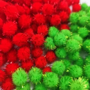 پوم پوم زری دار (سبز/قرمز)