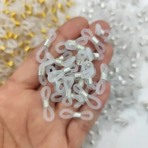 بست بند عینک خارجی سفید نقره ای(5 جفتی)