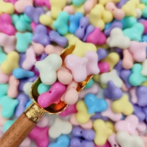 مهره رنگی پاستیلی قلب تپل (100گرم)