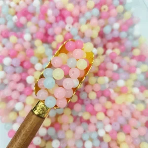 مهره رنگی شفاف پاستیلی دایره ۸میل (100گرم)