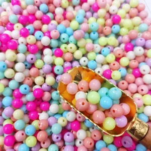 مهره رنگی دایره ایرانی رنگارنگ 8میل(100گرم)