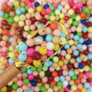 مهره رنگی دایره ایرانی رنگارنگ 8میل کد2(100گرم)