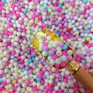 مهره رنگی دایره ایرانی رنگارنگ 6میل(100گرم)