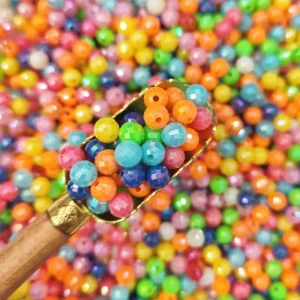 مهره رنگی کامپیوتری رنگارنگ سایز 8میل (100گرم)