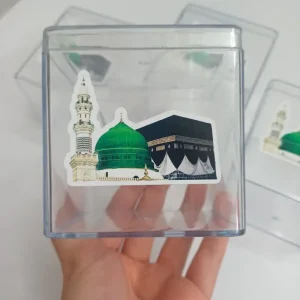 پلکسی 8 در 8سانت  با برچسب کعبه مسجد النبی(یک عددی)