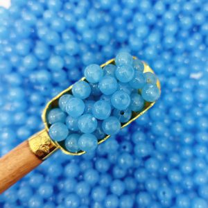 مهره رنگی ایرانی شفاف آبی سایز 8میل(100گرمی)