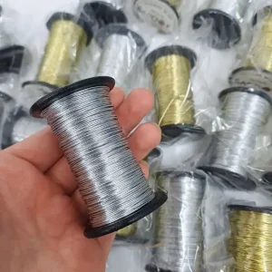 سیم گلسازی باروک روکش دار نقره ای شماره 5 (1رول)