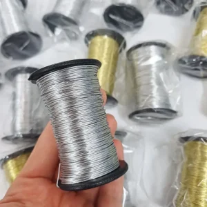 سیم گلسازی باروک روکش دار نقره ای شماره 7 (1رول)