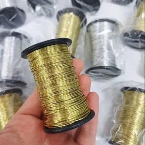سیم گلسازی باروک روکش دار طلایی شماره 7 (1رول)