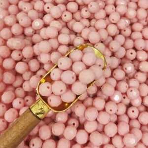 مهره رنگی ایرانی گلبهی کم رنگ زنبوری سایز 10میل(100گرمی)