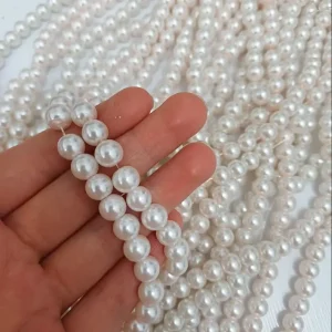 مروارید سنگی صدفی صورتی ملایم سایز 8